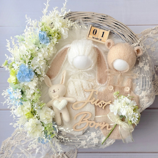 ニューボーンフォト撮影セット パールブルーアジサイセット